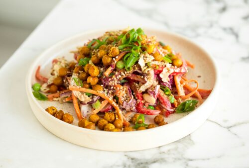 The Satiety Anchor: High-Volume Roasted Veggie & Chickpea Bowls