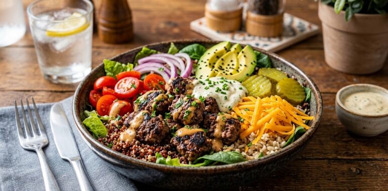Healthy Hamburger Bowls: All the Flavor, None of the Bun